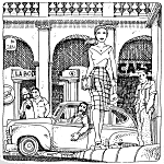 Ilustracin para la novela "El Nostre Home a l'Havana"