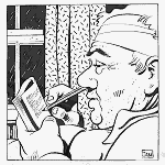 Ilustraci�n para la novela "Trucada per al Mort"